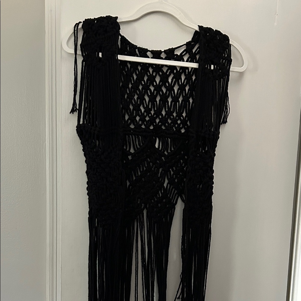 Black Macrame Coverup
